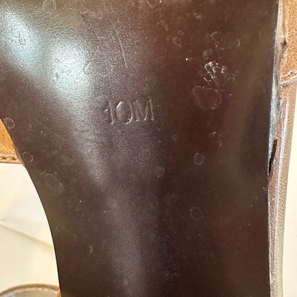 GUESS Brown Leather Strappy Platform Stiletto 5” Heels Sz 10M - Picture 8 of 10